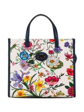 Gucci Pre-Owned 2000-2015 mittelgroße Flora Satchel-Tasche aus Canvas - Blau von Gucci