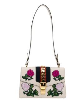 Gucci Pre-Owned 2000-2015 kleine Sylvie Umhängetasche mit Blumenstickerei - Weiß von Gucci