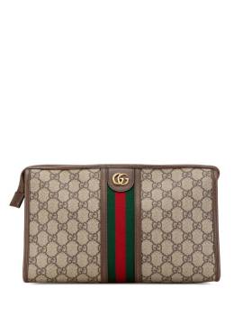 Gucci Pre-Owned 2016-2023 GG Supreme Ophidia Clutch - Braun von Gucci