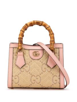 Gucci Pre-Owned 2016-2023 mini Canvas Bamboo Jumbo GG Diana Satchel-Tasche - Braun von Gucci