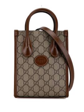 Gucci Pre-Owned 2016-2023 mini GG Supreme Satchel-Tasche mit GG - Braun von Gucci