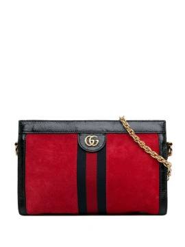 Gucci Pre-Owned 2016-2023 kleine Ophidia Web Chain Umhängetasche aus Wildleder - Rot von Gucci