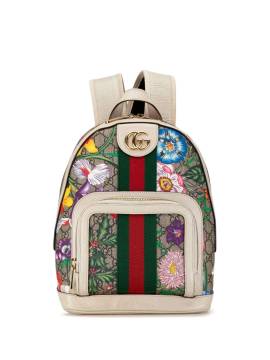 Gucci Pre-Owned 2016-2023 kleiner GG Supreme Flora Ophidia Rucksack - Braun von Gucci