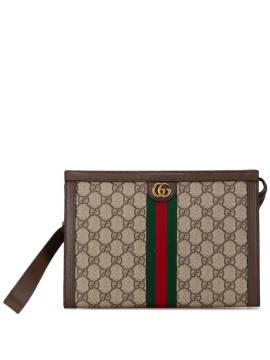 Gucci Pre-Owned 2016-2024 GG Supreme Ophidia Clutch - Braun von Gucci