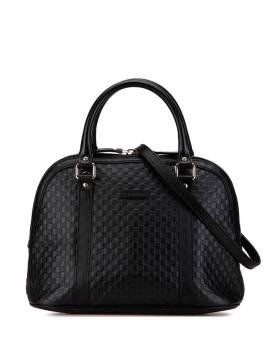 Gucci Pre-Owned 2016-2024 mittelgroße Microguccissima Dome Satchel-Tasche - Schwarz von Gucci