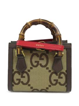 Gucci Pre-Owned 2016-2024 mini Canvas Bamboo Jumbo GG Diana Satchel-Tasche - Grün von Gucci