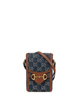 Gucci Pre-Owned 2016-2024 mini GG Horsebit 1955 Umhängetasche aus Denim - Blau von Gucci