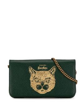 Gucci Pre-Owned 21th Century Garden Mystic Cat Portemonnaie mit Kettenriemen-Tasche - Grün von Gucci