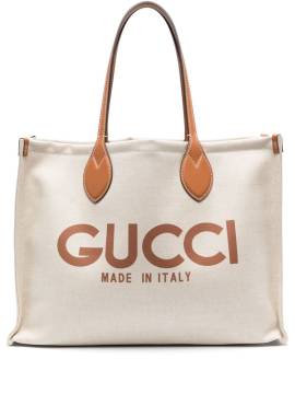 Gucci Shopper aus Canvas mit Logo-Print - Nude von Gucci