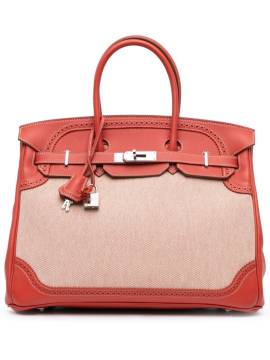 Hermès Pre-Owned 2001 Swift and Ghillies Birkin Retourne Handtasche 35cm - Braun von Hermès