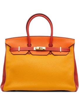 Hermès Pre-Owned 2012 Clemence Arlequin Birkin Retourne Handtasche 35cm - Gelb von Hermès