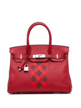 Hermès Pre-Owned 2019 Swift Birkin Tressage de Cuir Handtasche 30cm - Rot von Hermès