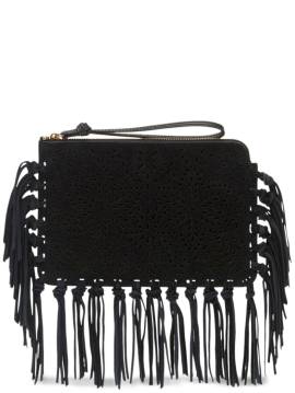 ISABEL MARANT Flache Clutch mit Fransen - Schwarz von ISABEL MARANT