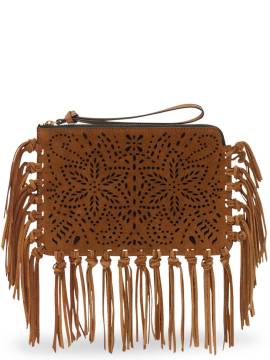 ISABEL MARANT Flache Clutch mit Fransen - Braun von ISABEL MARANT