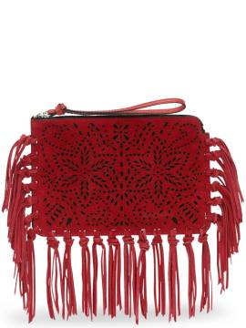 ISABEL MARANT Flache Clutch mit Fransen - Rot von ISABEL MARANT