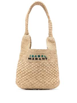 ISABEL MARANT Kleine gewebte Praia Schultertasche - Nude von ISABEL MARANT