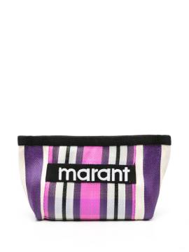 ISABEL MARANT Powden Clutch mit Logo-Stickerei - Violett von ISABEL MARANT