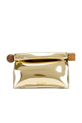 JACQUEMUS TASCHE LA POCHETTE ROND CARRE in Gold - Metallic Gold. Size all. von JACQUEMUS