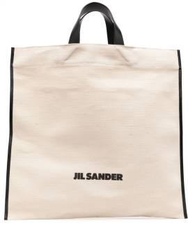 Jil Sander Border Book Tote Bag aus Canvas - Weiß von Jil Sander