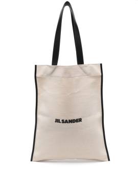 Jil Sander Handtasche mit Logo-Stickerei - Nude von Jil Sander