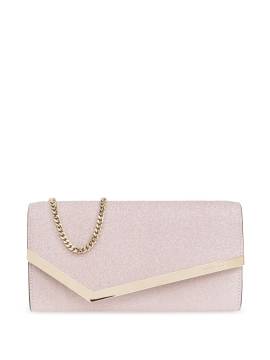 Jimmy Choo Emmie Clutch im Glitzer - Rosa von Jimmy Choo