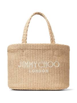 Jimmy Choo Mini Strandtasche mit Logo-Stickerei - Nude von Jimmy Choo