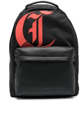 Just Cavalli Gabardine-Rucksack mit Logo-Applikation - Schwarz von Just Cavalli