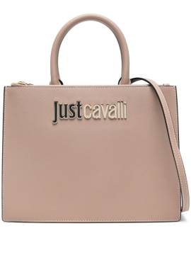 Just Cavalli Handtasche mit Logo-Applikation - Nude von Just Cavalli