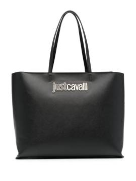 Just Cavalli Handtasche mit Logo-Schild - Schwarz von Just Cavalli