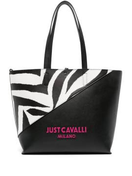 Just Cavalli Handtasche mit Zebramuster - Schwarz von Just Cavalli