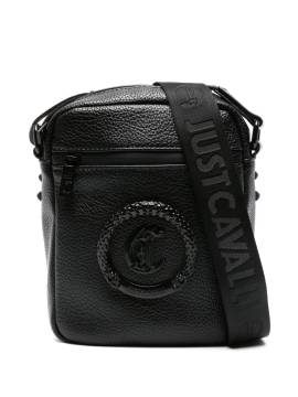 Just Cavalli Strukturierte Kuriertasche mit Logo-Schild - Schwarz von Just Cavalli