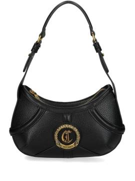 Just Cavalli Paspelierte Schultertasche mit Logo-Schild - Schwarz von Just Cavalli