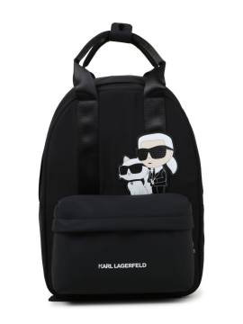 Karl Lagerfeld Kids Rucksack mit Ikon Karl & Choupette-Applikation - Schwarz von Karl Lagerfeld Kids