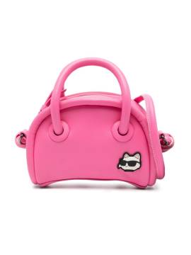 Karl Lagerfeld Kids Schultertasche mit Logo-Schild - Rosa von Karl Lagerfeld Kids