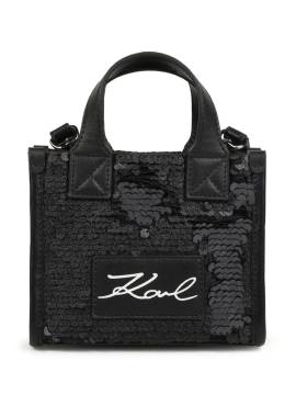 Karl Lagerfeld Kids Schultertasche mit Pailletten - Schwarz von Karl Lagerfeld Kids