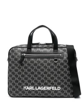 Karl Lagerfeld Aktentasche mit Monogramm-Print - Schwarz von Karl Lagerfeld