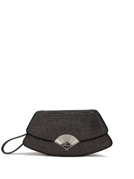 Karl Lagerfeld Archive Fan Clutch mit Strass - Schwarz von Karl Lagerfeld