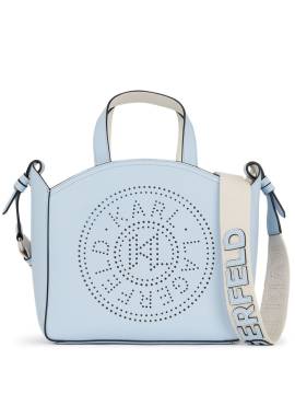 Karl Lagerfeld K/Circle Handtasche mit perforiertem Logo - Blau von Karl Lagerfeld