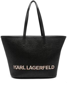 Karl Lagerfeld K/Essentiell Handtasche aus Raffiabast - Schwarz von Karl Lagerfeld