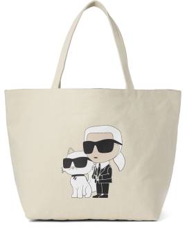 Karl Lagerfeld Ikon Tote Bag mit Logo-Print - Nude von Karl Lagerfeld