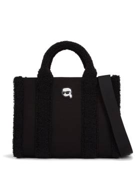 Karl Lagerfeld Ikon Tote Bag aus Shearling - Schwarz von Karl Lagerfeld