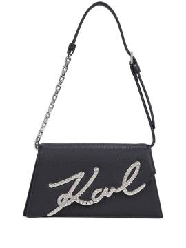 Karl Lagerfeld Signature Schultertasche aus Leder - Schwarz von Karl Lagerfeld