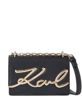 Karl Lagerfeld Signature Schultertasche aus Leder - Schwarz von Karl Lagerfeld