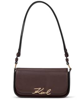 Karl Lagerfeld Signature Schultertasche aus Leder - Braun von Karl Lagerfeld