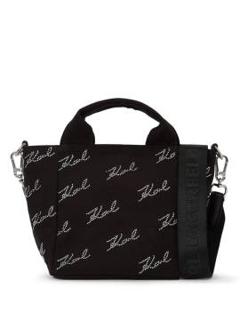 Karl Lagerfeld Kleine K/Signature Tote Bag mit Strass - Schwarz von Karl Lagerfeld