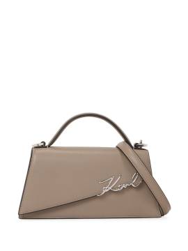 Karl Lagerfeld Signature Slim Tote Bag aus Leder - Nude von Karl Lagerfeld