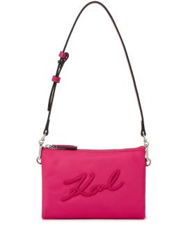 Karl Lagerfeld Signature Clutch mit Logo-Stickerei - Rosa von Karl Lagerfeld