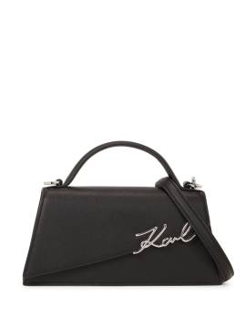 Karl Lagerfeld Signature Slim Tote Bag aus Leder - Schwarz von Karl Lagerfeld