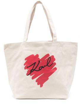 Karl Lagerfeld Wendbare K/Hearts Tote Bag - Nude von Karl Lagerfeld