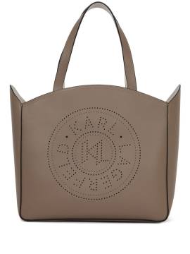 Karl Lagerfeld Große K/Circle Tote Bag mit Lochmuster - Nude von Karl Lagerfeld